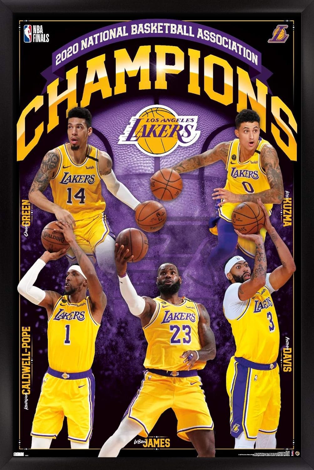 Amazon Com Trends International Los Angeles Lakers 2020 Nba Finals Champions Wall Poster 22 375 X 34 Black Framed Version Posters Prints
