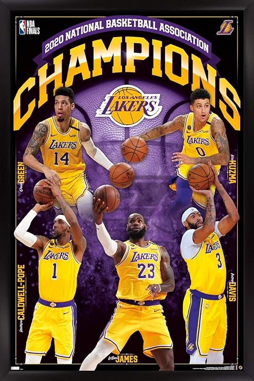 Amazon Com Trends International Los Angeles Lakers 2020 Nba Finals Champions Wall Poster 22 375 X 34 Black Framed Version Posters Prints