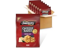 NABISCO Sargento® Cheese Bakes Pepper Jack Crackers, Cheese Crackers, Lunch Snacks, Bulk Snacks, 6-4.5 oz Bags