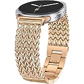Minyee Metal Band Compatible with Samsung Galaxy Watch 8 40mm 44mm/ 8 Classic 46mm Bands, No Gap One-Click Dressy Stainless Steel Metal Gold Multi-chain Strap Mermaid Style Link Bracelet Wristband