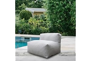 DINELI Modern ANNY-H Middle Chair Outdoor Furniture Patio Couch Creating a Unique Patio Garden Modular Contemporary Sofa (Light Gray)