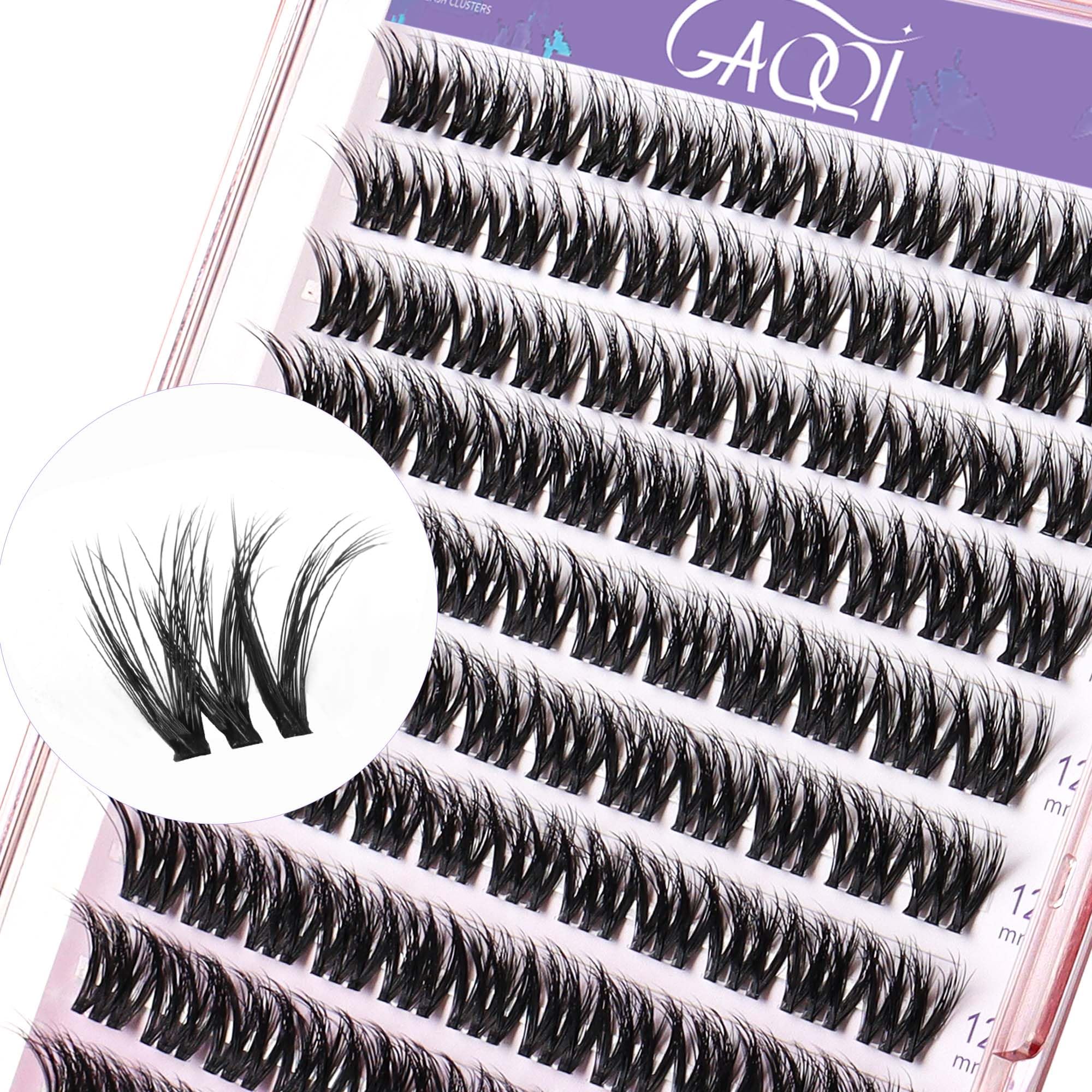 Photo 1 of GAQQI Lash Clusters, Cluster Eyelash Extensions 110 Cluster Lashes, Wispy Volume Eyelash Clusters 10-14mm, Multilayered 3D Individual Lashes, Soft and Thin Band (3D-GQ08)