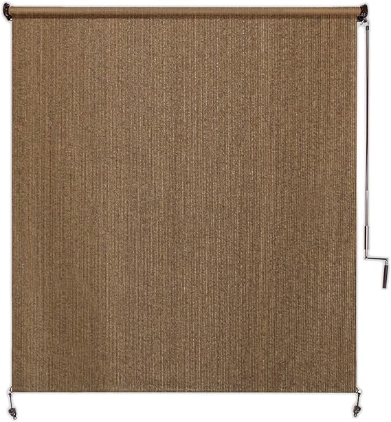 Amazon Com Coolaroo Exterior Roller Shade Cordless Roller Shade With 95 Uv Protection No Valance 6 W X 8 L Walnut Outdoor Sunscreen Fabric Garden Outdoor
