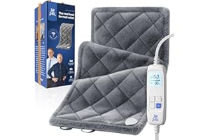 BOB AND BRAD Far Infrared Heating Pad Electric, Weighted Heating Pad with 6 Heating Levels, Auto-Off Timer and Snug-Fit Adjus