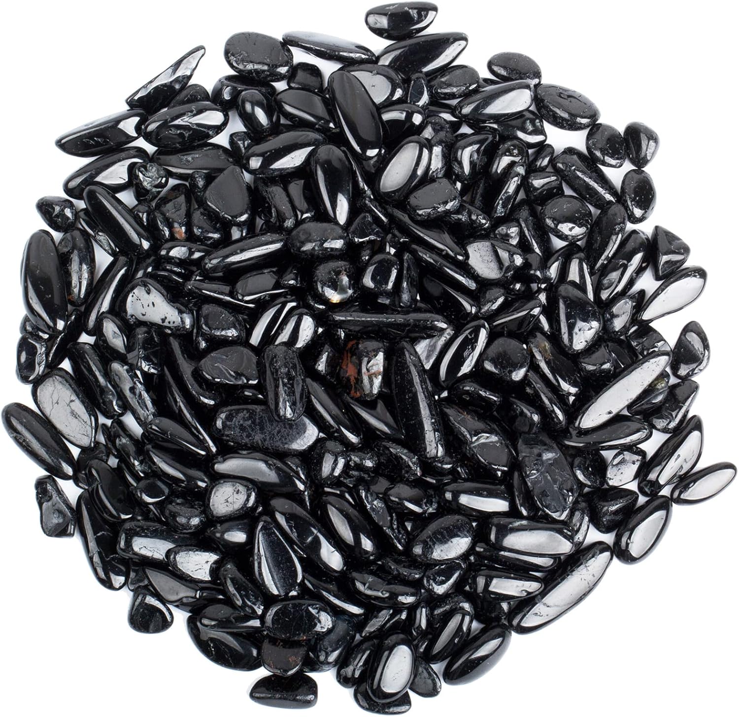Indoor Fountains & Accessories - ZenQ Crystal Chips, 1/2 Pound Tumbled Crystals, Natural Crushed Crystals for Crafts - Black Tourmaline