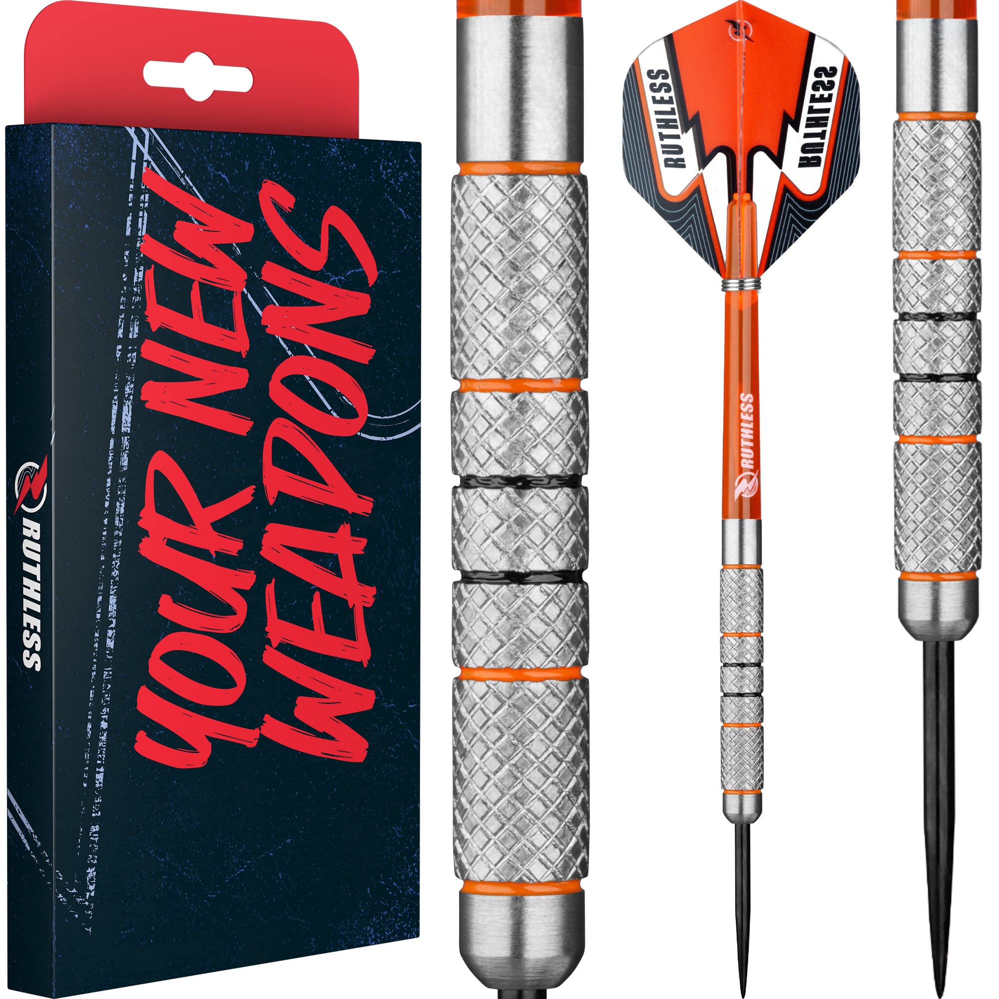 RUTHLESS Tigers Darts | 90% Tungsten Steel Tip Tungsten | Ring & Knurl 21g