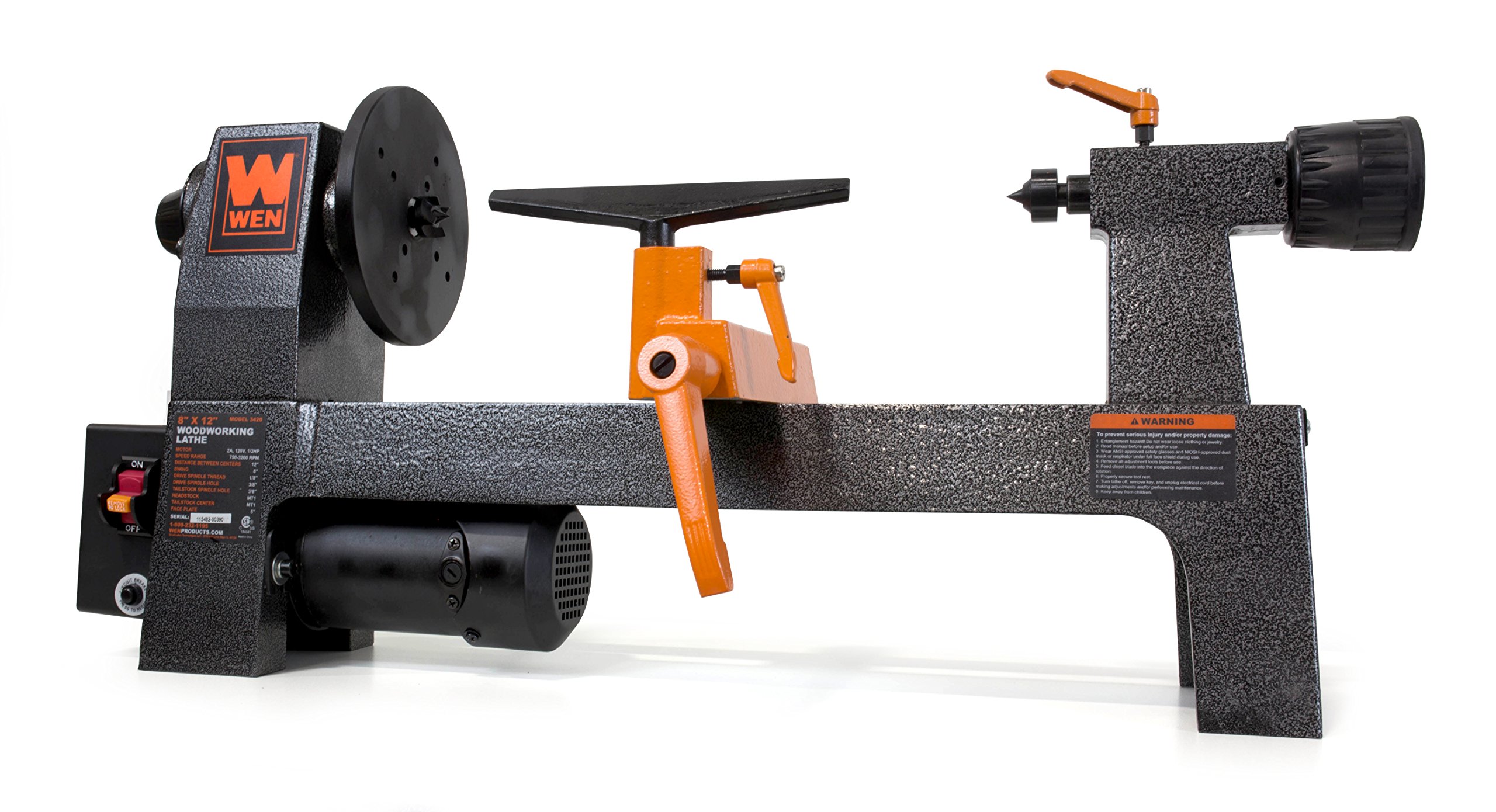 Galleon - WEN 3420 8" By 12" Variable Speed Benchtop Wood Lathe