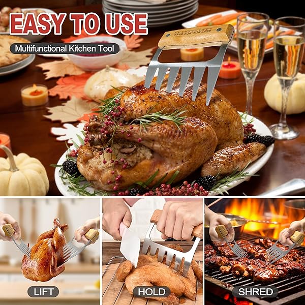 POP POP GIFTS, POPPOP FATHERS DAY MEAT CLAW GIFTS FROM GRANDKIDS, MEAT SHREDDER CLAWS FOR PORK, CHICKEN BBQ SMOKER ACCESSORIES, POPS BIRTHDAY GIFT FOR OUTDOOR INDOOR COOKING CHRISTMAS NEW YEAR PARTY