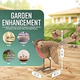 GloBrite Set of 3 Robin Garden Ornaments Hand-Painted Resin Outdoor view 3