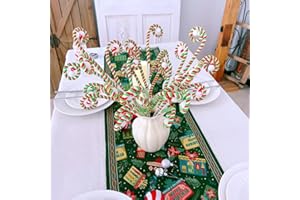 Egolot 6 PCS 18 Inch Christmas Red Green Candy Cane Picks for Christmas Tree Topper, Red Green Picks Sprays for Xmas Wreath DIY Vase Centerpieces, Candy Cane Ornaments Decorations