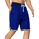 Men's Basketball Shorts with Zipper Pockets Lightweight Quick Dry Mesh Athletic Running Shorts