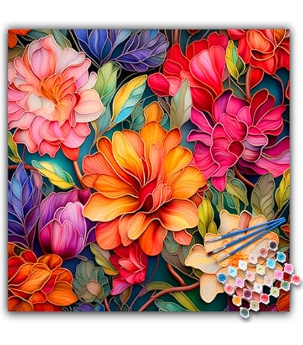 Amazon.com: Lilly Flowers DIY Paint by Numbers for Adults Doodle
