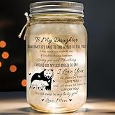 Letters to My Daughter Gifts from Mom Decorative Mason Jar Night Light - Happy Christmas Daughter Gift Graduation Gifts for Daughter Birthday Gift 18th - Daughters Mothers Christmas Day from Mom