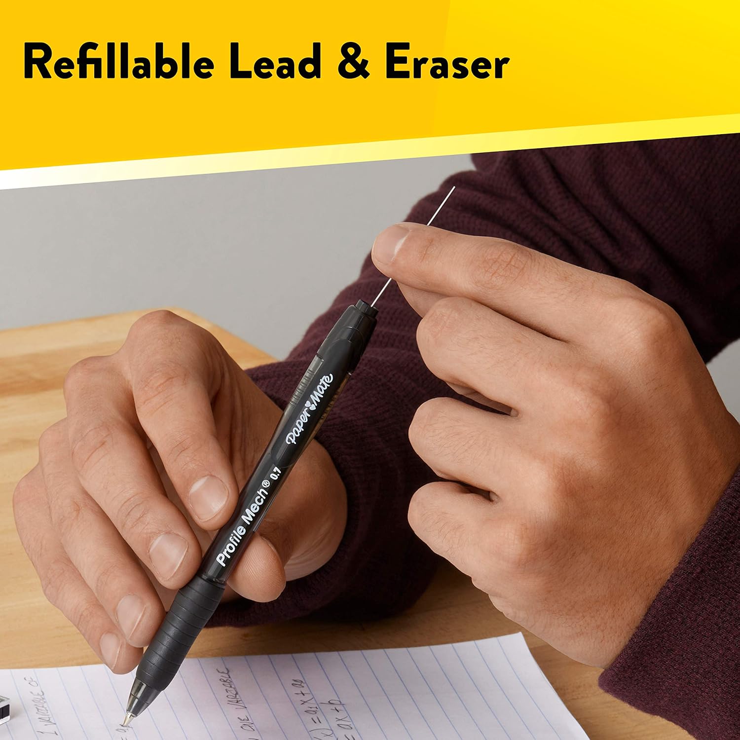 Paper Mate Profile Mech Mechanical Pencil Set, 0.7mm #2 Pencil Lead, Black Barrel, Great for Home, School, Office Use (36 Count) : Office Products