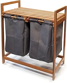 osoltus Bali Bambus Holz Wäschesortierer Wäschesammler 75cm