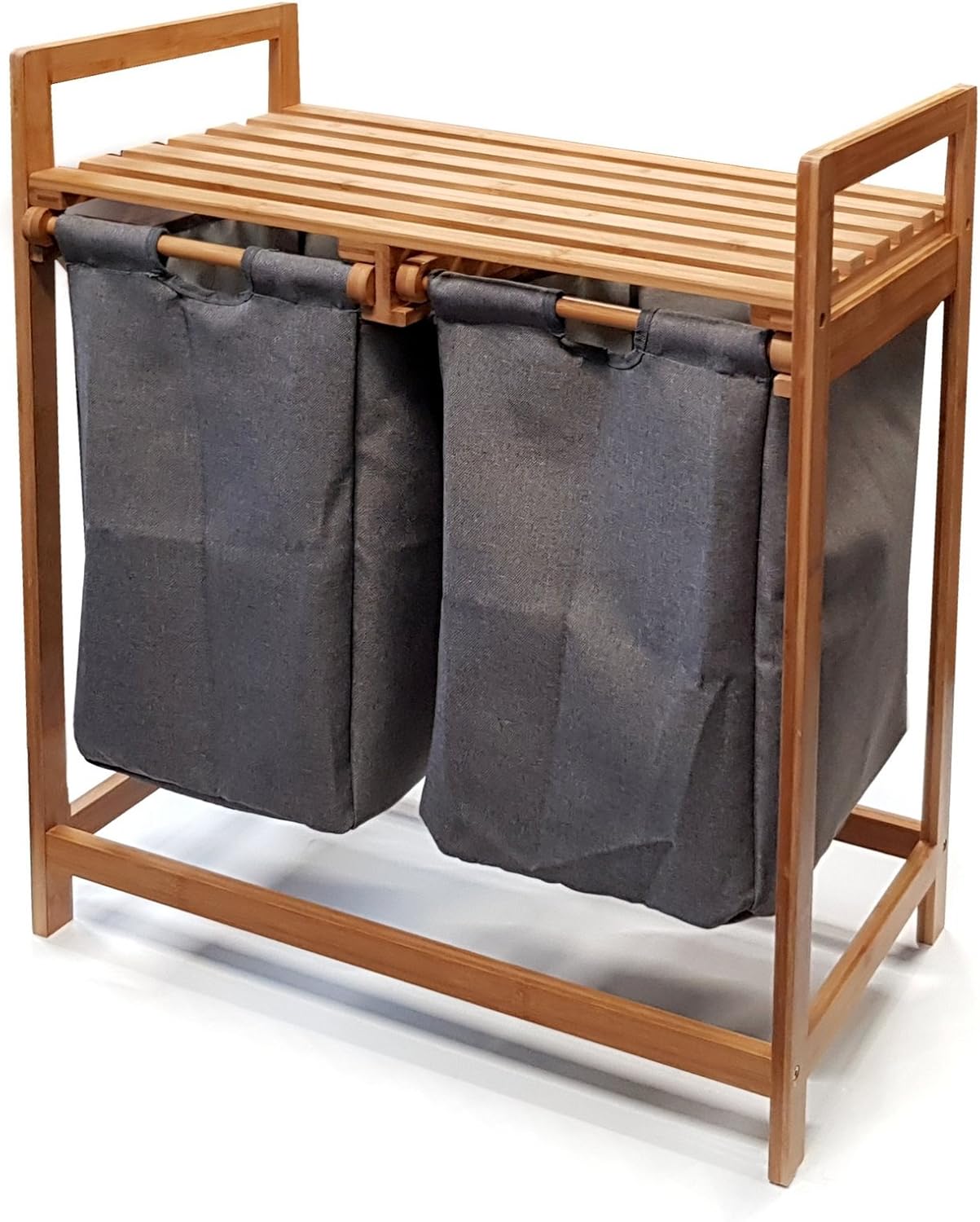 osoltus Bali Bambus Holz Wäschesortierer Wäschesammler 75cm