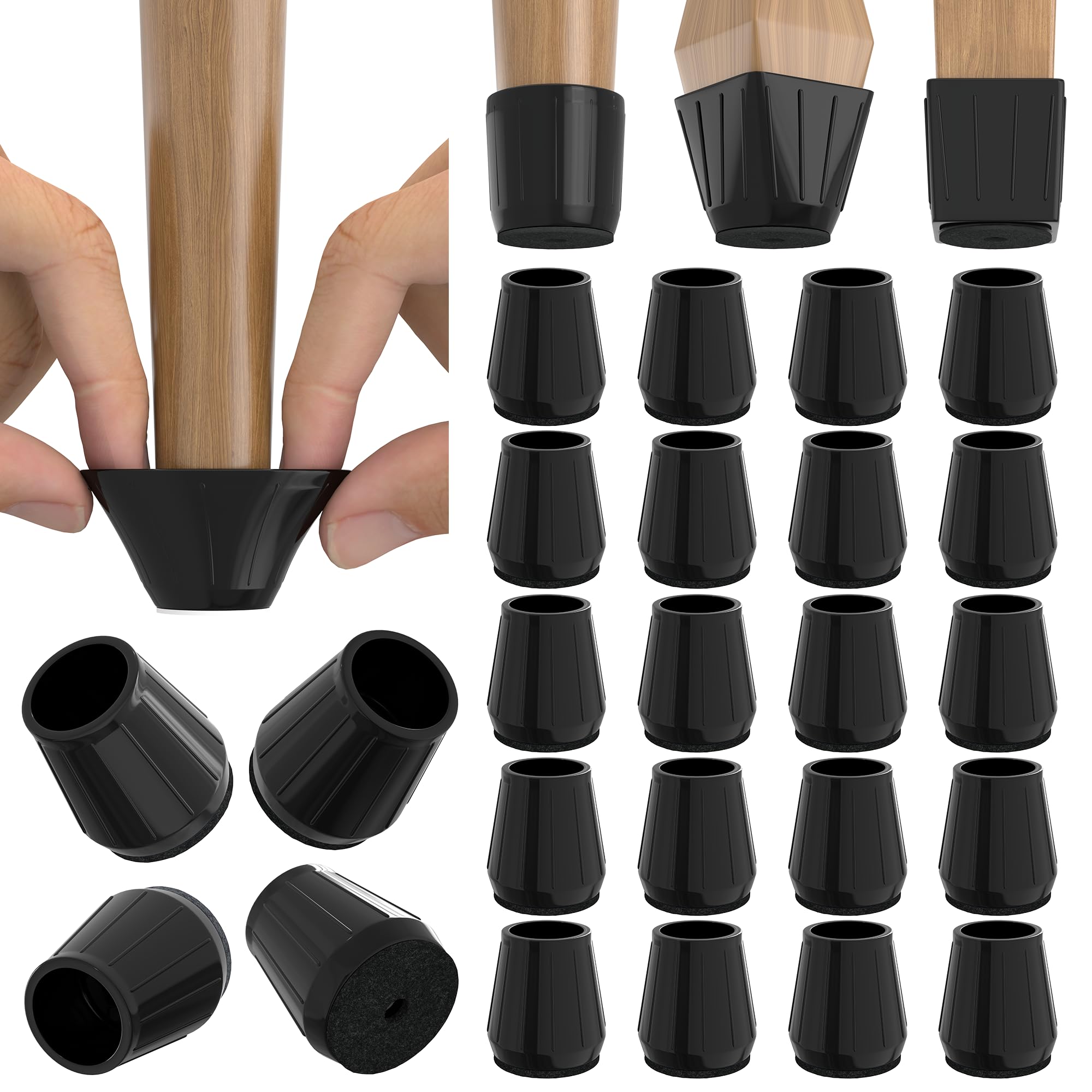 Photo 1 of 24PCS Extra Small Silicone Chair Leg Floor Protectors for Hardwood Floors, Thicken Rubber Chair Leg Cap Covers, Non Slip Furniture Leg Pads to Protect Wood Tile Floors from Scratches and Reduce Noise