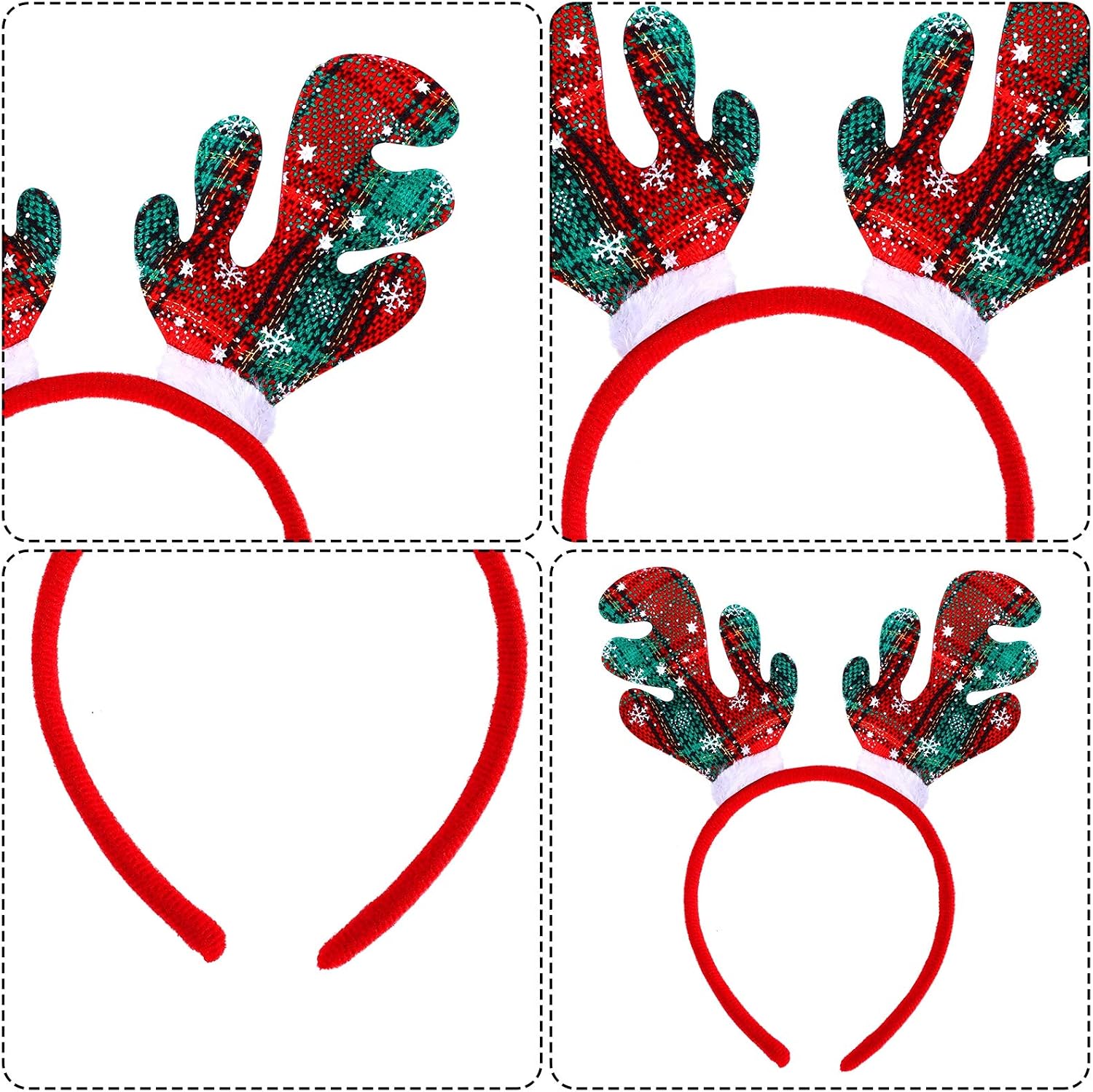 ELCOHO 9 Pack Assortment Christmas Headbands Christmas Party Toys Hats Costume Reindeer Santa Headbands for Christmas Holiday Party 9 Styles - Image 4