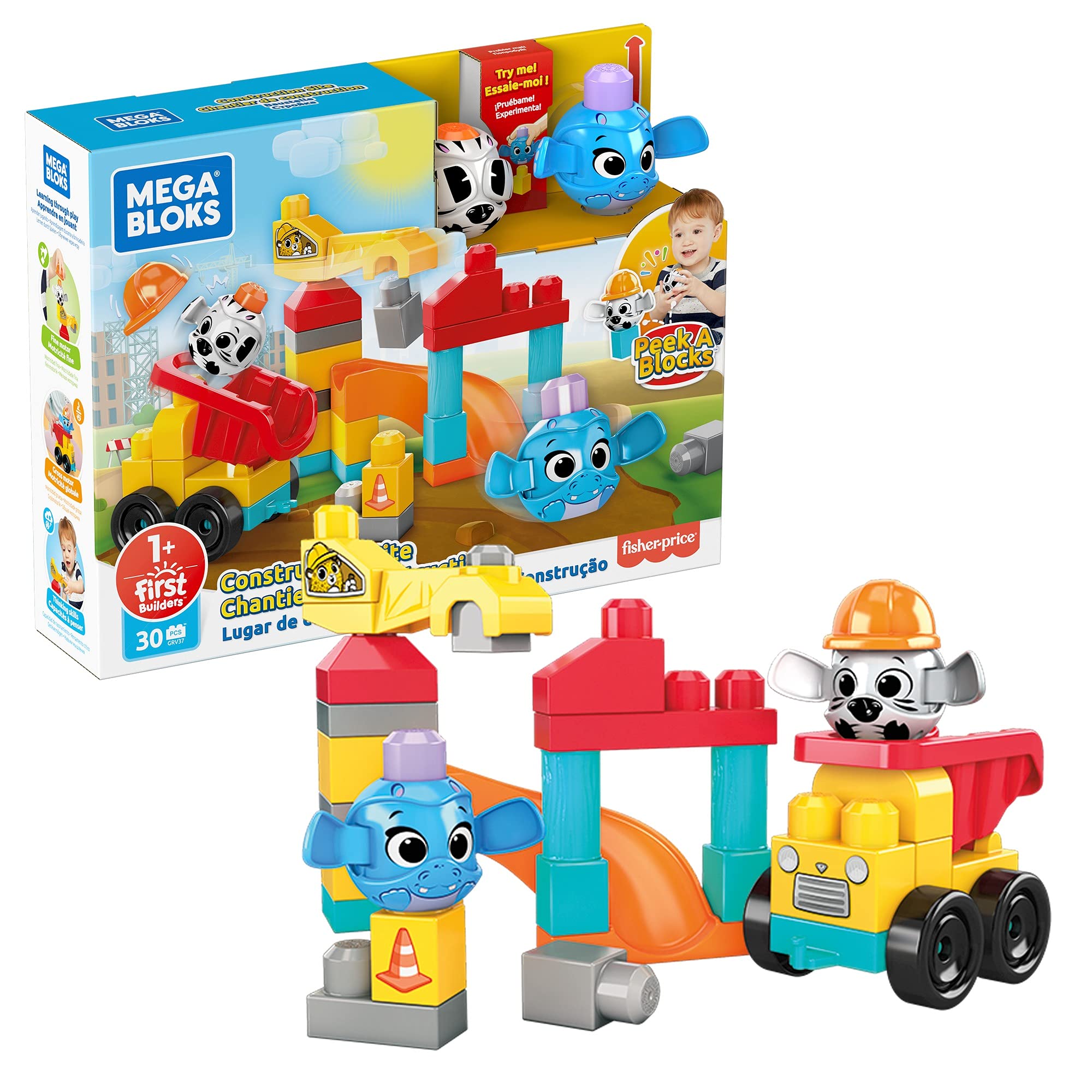 Mattel Games Mega Bloks Peek A Blocks Construction Site