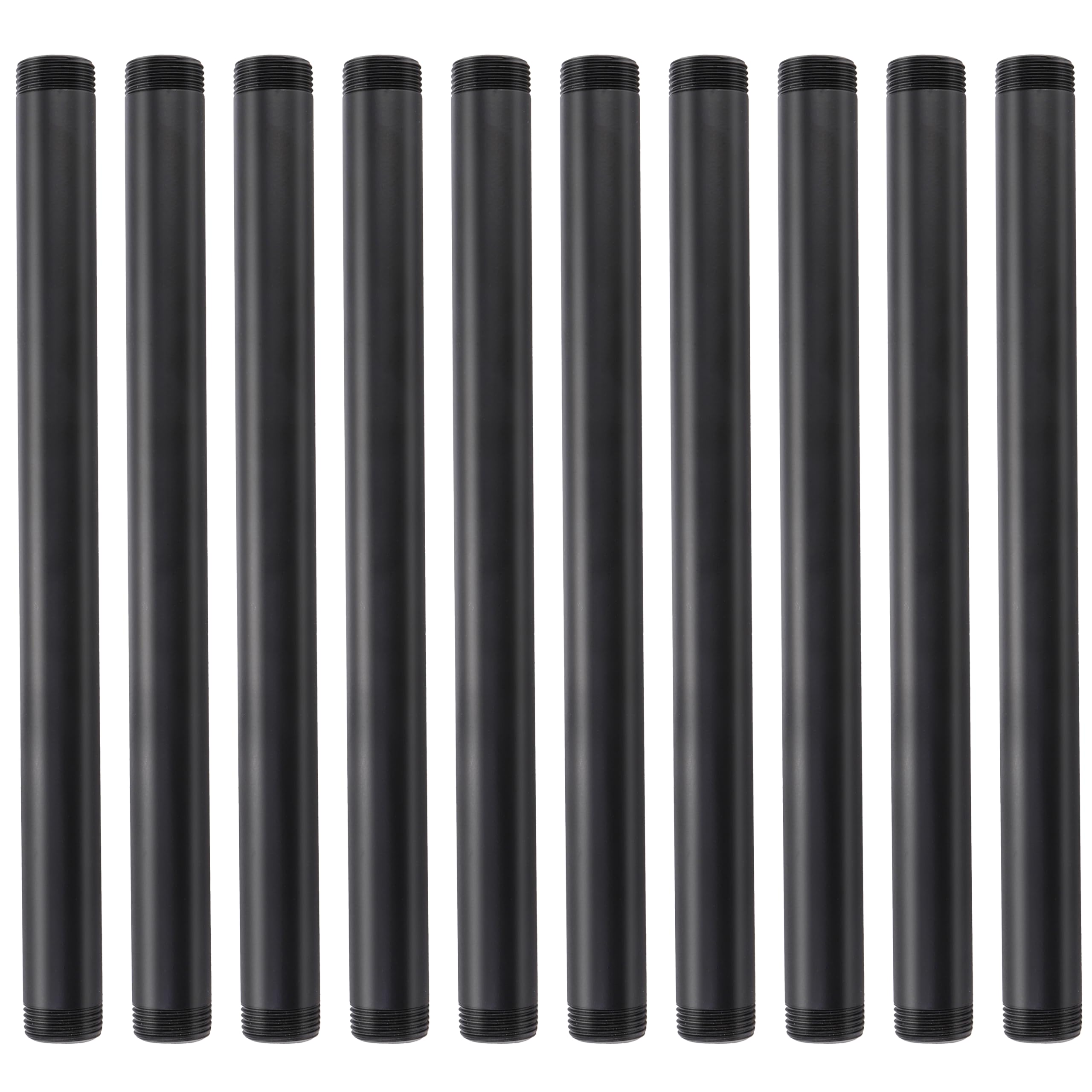Photo 1 of Hiceeden 10 Pack 1 Inch x 12 Inches Black Pipe Fittings, Industrial Iron Pipe Nipples, Steampunk Vintage Style Iron Pipe Fittings for DIY Furniture, Matte