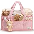 PeraBella Baby Diaper Caddy Organizer - Large Changing Table & Car Diaper Caddy, Nursery Essentials Storage Basket, Perfect Baby Shower Gifts for Girl or Boy