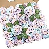 DuHouse 25Pcs Artificial Roses Flowers Fake Roses