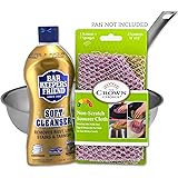 Bar Keepers Friend Soft Cleanser and Non Scratch Scouring Kit - Pot Cleaner and Scrubbing Set - Multipurpose, Stainless Steel