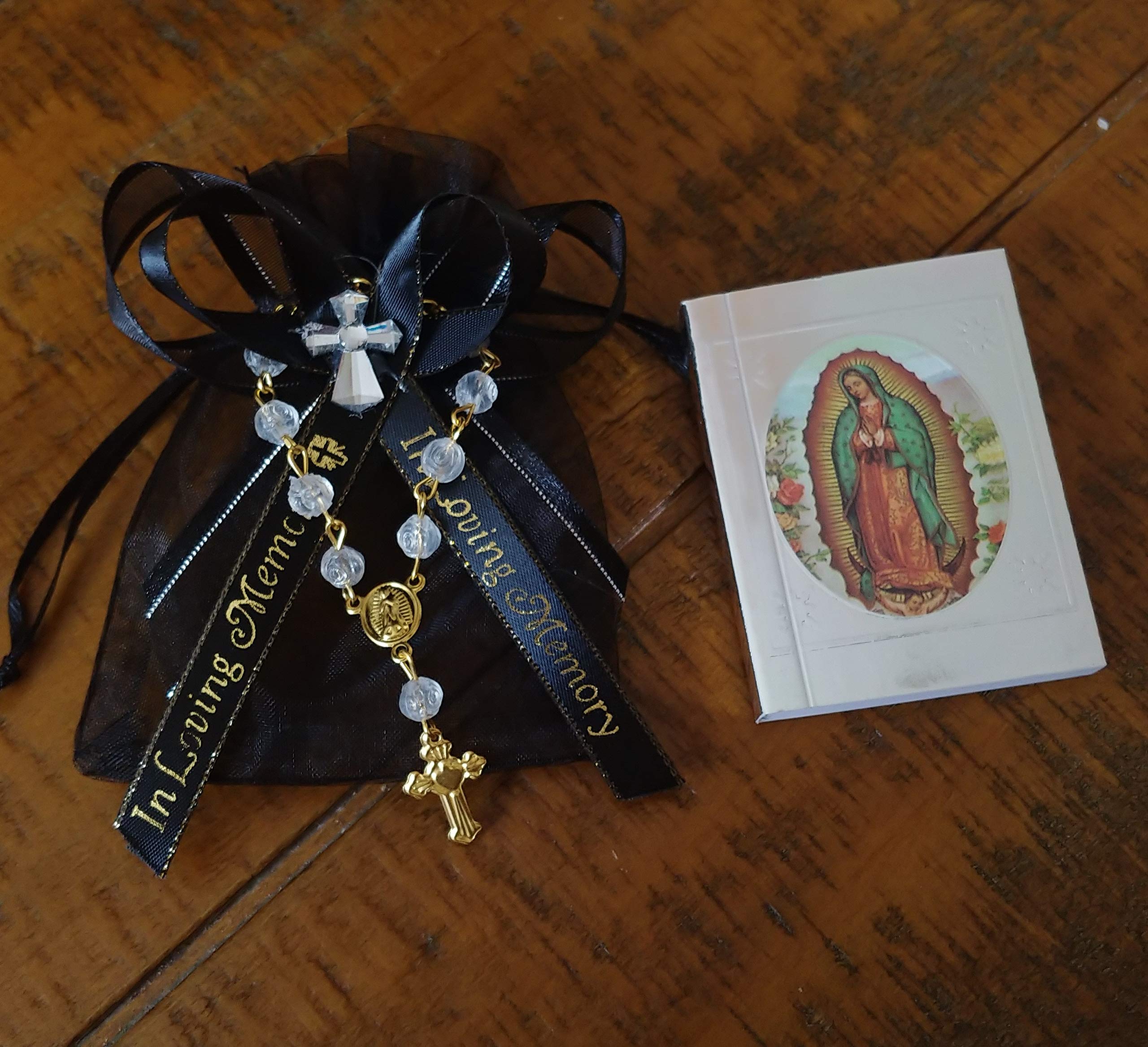 12 Organzas De Recuerdo Para Funeral De la Virgen De Guadalupe Personalizadas con Nombre y Fecha