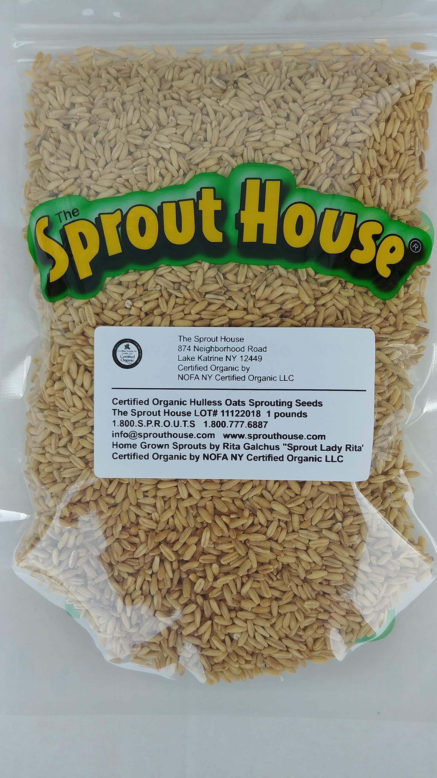 The Sprout House Certified Organic Non-gmo Sprouting Seeds - Oat Groats 1 Pound