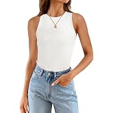 ZESICA Womens 2026 Summer Sleeveless Ribbed Knit Color Block Tank Tops | Slim Fitted Basic Casual Shirts, Crewneck High Neck Top, Trendy Fashion Tops