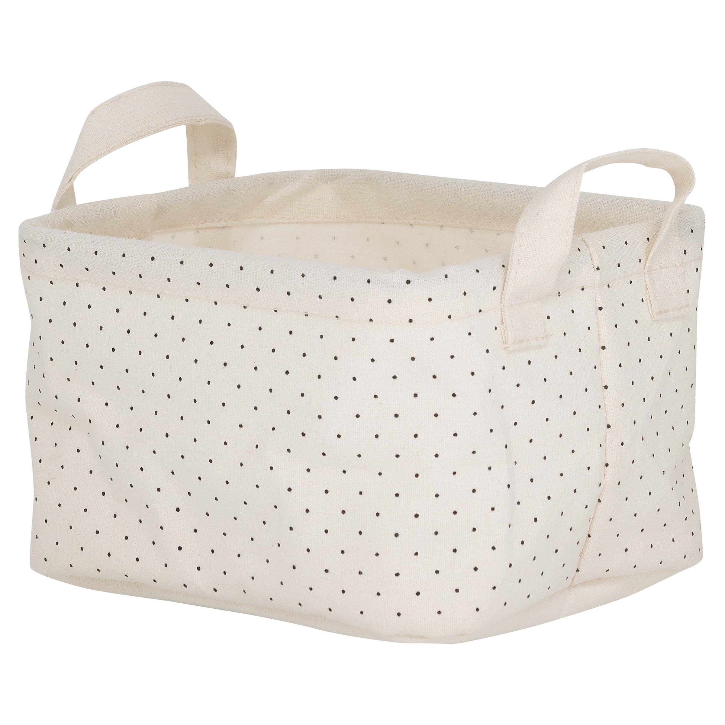 Sealskin Dots Basket, Polyester, Ecru, 21 x 12.5 x 17 cm