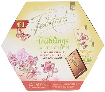 Feodora Frühlings-Täfelchen Vollmilch-Kirschblüte, 4er Pack (4 x 225 g)