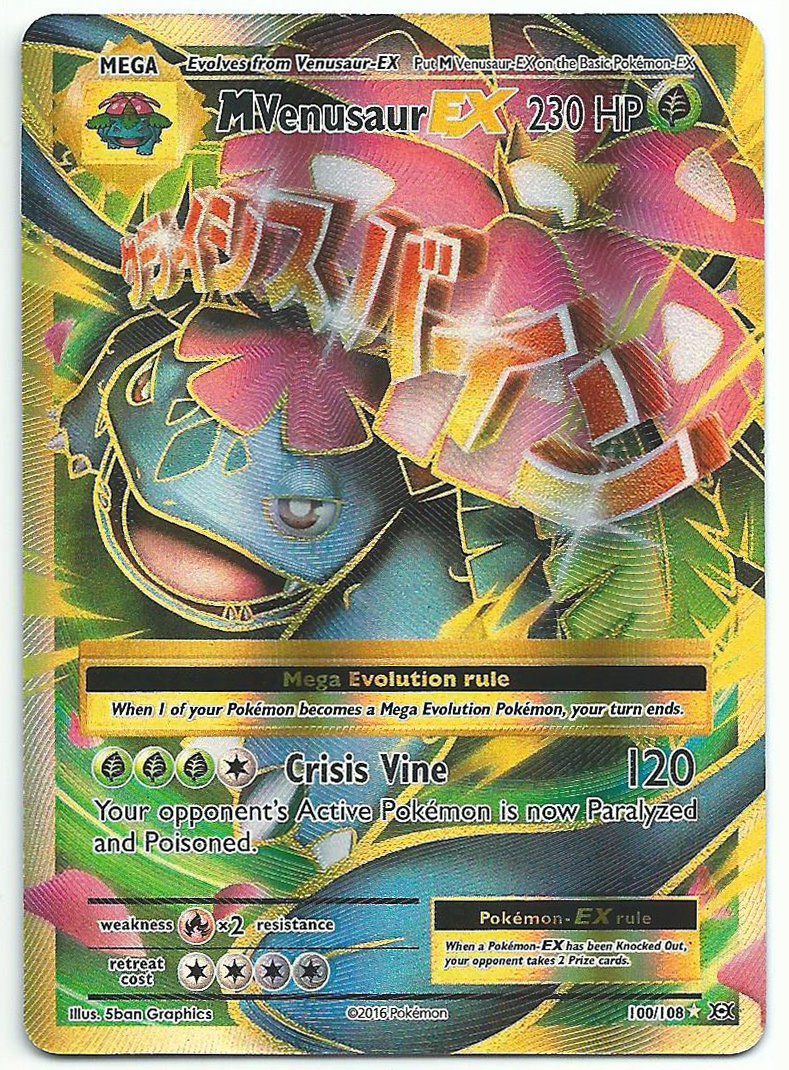 Collectible Card Games Pokemon XY Evolutions Mega Venusaur Full Art EX collectible-card-games-pokemon-xy-evolutions-mega-venusaur-full-art-ex