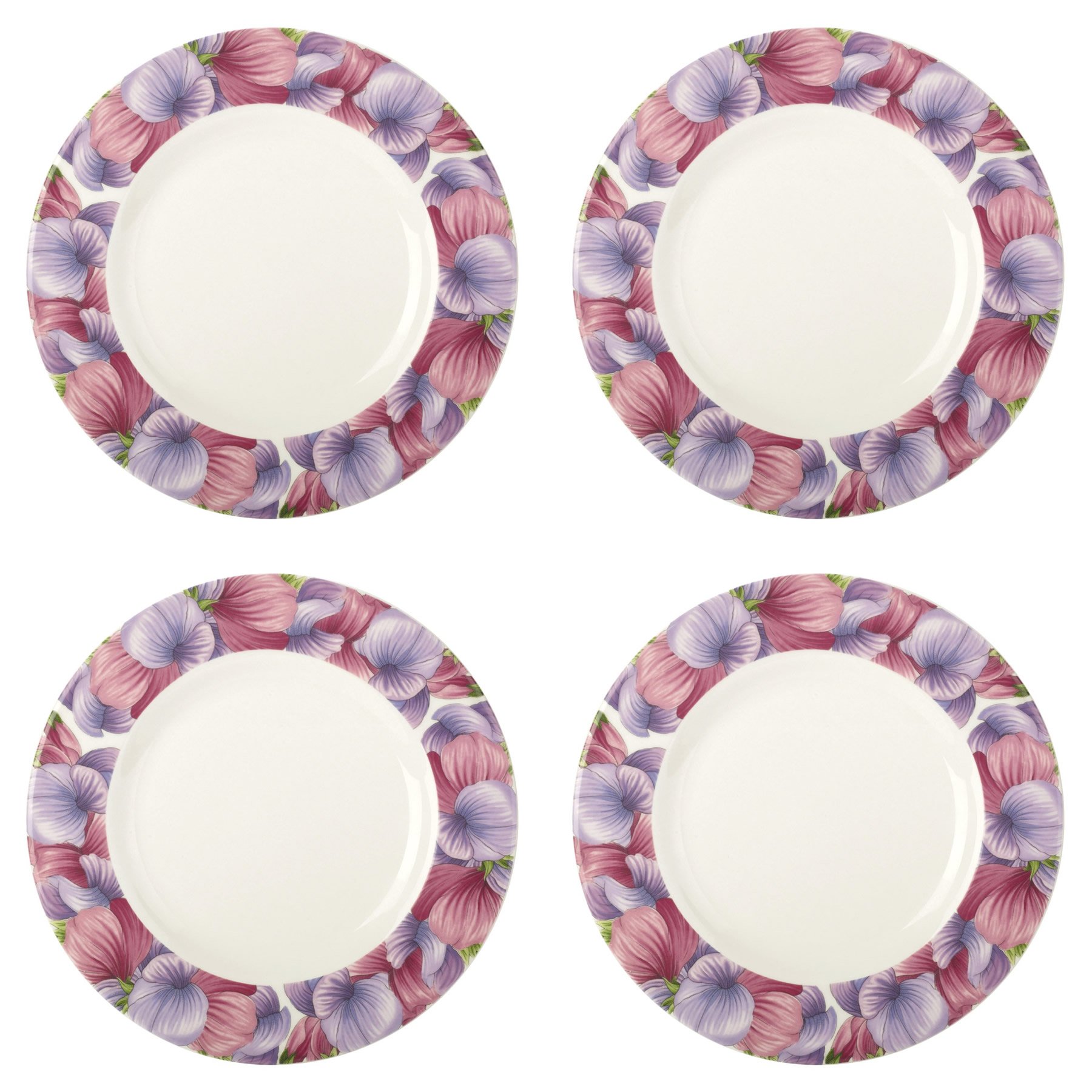 Portmeirion Botanic Blooms - Salad/Dessert Plates - Sweet pea - Set of 4