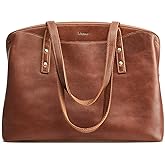 S-ZONE Leather Tote Bag for Women Large Capacity Work Shoulder Handbags Purses