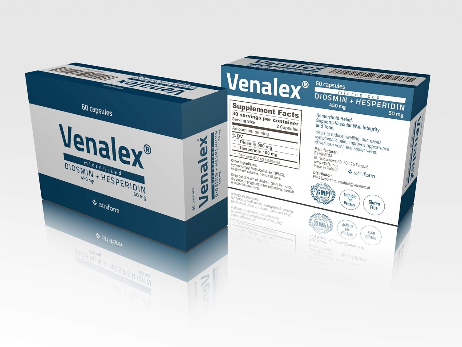 Venalex 60 days Lymphatic Drainage & Circulation Supplement MPFF Diosmin 450 mg & Hesperidin 50 mg in ratio 9:1 Varicose Veins - Image 3