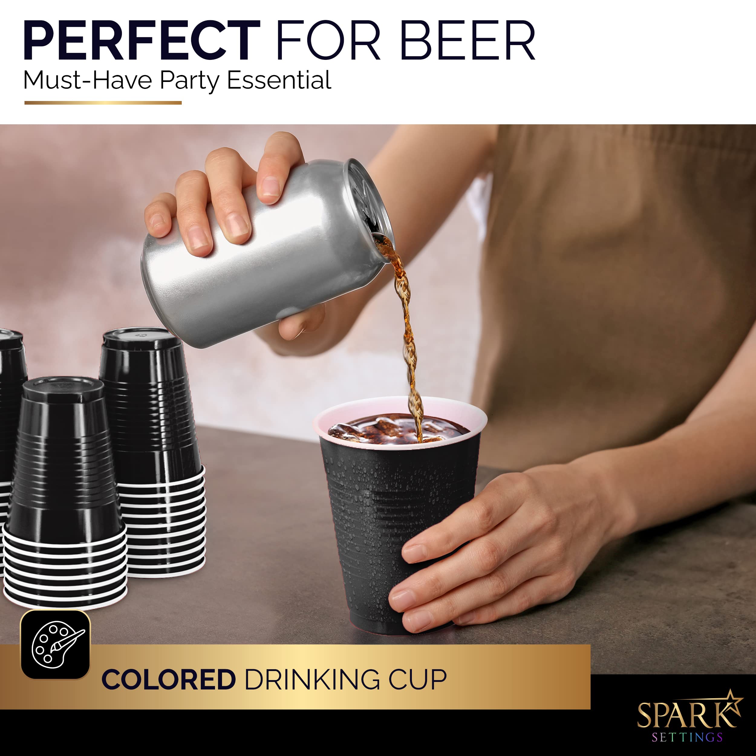 Black Plastic Cups