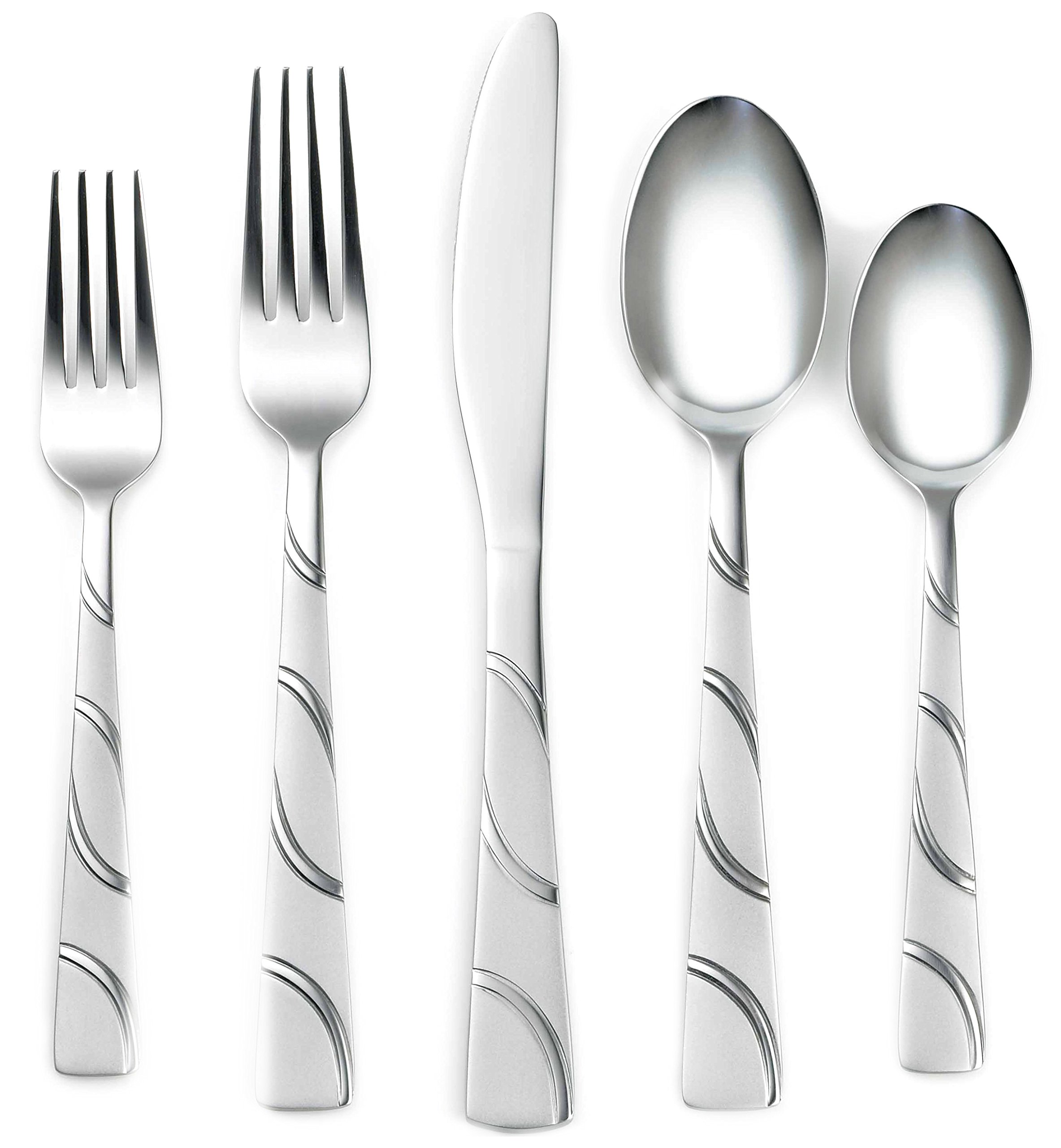 Corelle Coordinates Darcy Frost 20Piece Flatware Silverware Set