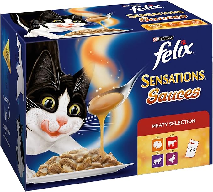 Felix Sensations Sauces Cat Food Meat, 12 x 100g Amazon.co.uk Prime