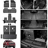 HOUCLEMIC Floor Mats for 2017-2023 GMC Acadia 6 Passenger Captain Chairs-All Weather Cargo Mat with Backrest Mat for 2023 GMC Acadia Denali Accessories