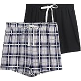 Korelayer 2 Pack Pajama Shorts for Women Cotton Sleep Shorts Casual Lounge Pants Drawstring Pj Bottoms