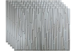 FASÄDE Skyline Decorative Vinyl 18in x 24in Backsplash Panel in Brushed Steel (5 Pack)