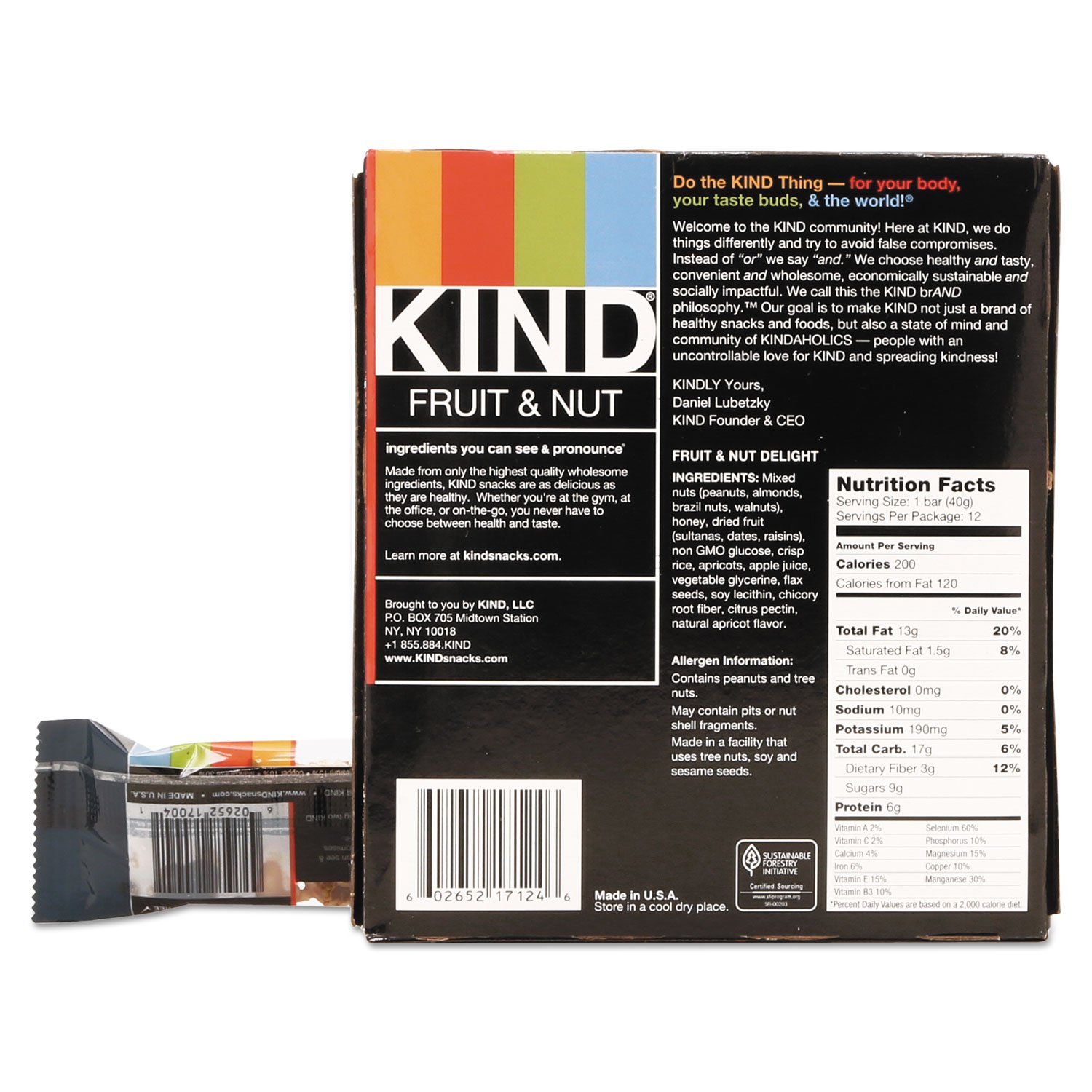 Kind 17824 Fruit And Nut Bars Fruit And Nut Delight 1 4 Oz 12 Box Amazon Com Grocery Gourmet Food