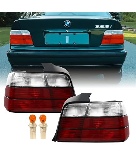 Spec-D Tuning Red Clear Tail Lights Compatible with 1992-1998 BMW