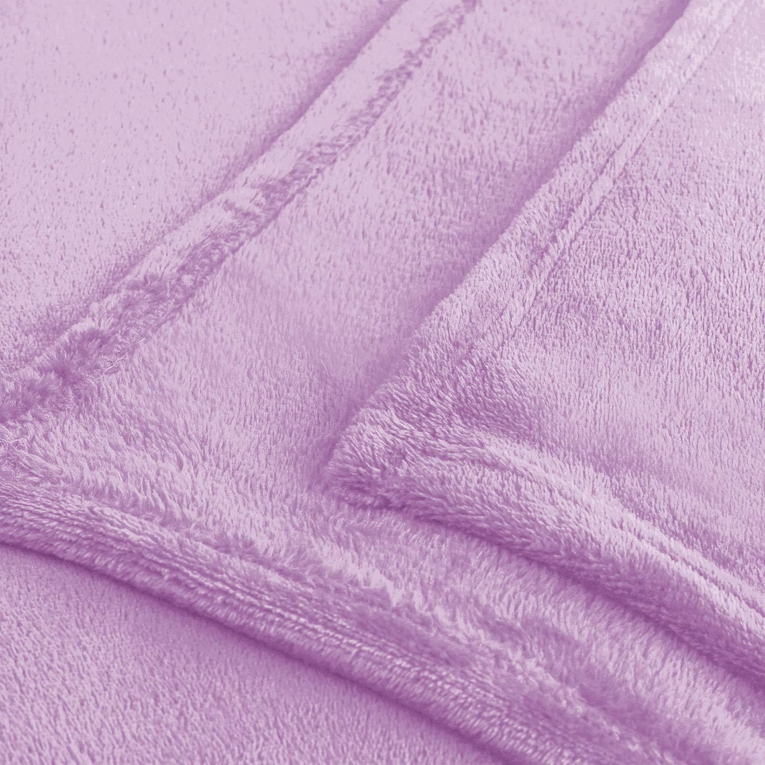 DecoKing Deluxe Microfibre Fleece Super Soft Touch Snug Blanket/Sofa Bed Throw Lilac Light Viola 150x200 cm Mic - Image 4