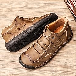Mens Casual Boots Leather Chukka Shoes Vintage