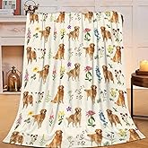 Golden Retriever Throw Blanket Golden Retriever Puppy Stuff Gifts for Dog Lover Kids Girls Boys Adults Women Men Soft Cozy Warm Plush Fluffy Fuzzy Fleece Blanket Decor 40''X50''