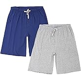 WORW Pajama Shorts for Men, Soft Cotton Knit Pajama Bottoms with Pockets