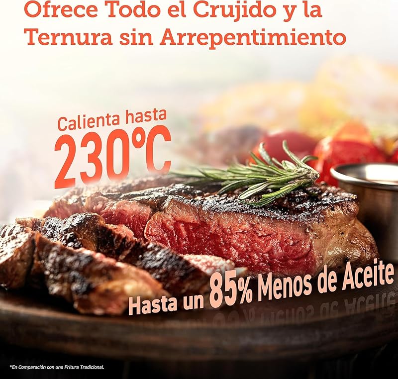Fritadeira de ar durável de 4,7 L, 9 modos, máximo 230 °C, silenciosa