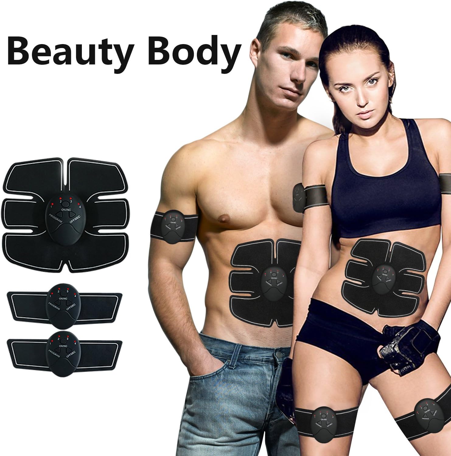 Navly Muscle Toner,Abdominal Toning Belt,EMS Abs Trainer,Fitness Slimming Body Sculptor - Home/Office Abdominal Muscle Exerciser,Fat Burner for Abdomen/Arm/Leg/Hip Training for Man/Woman
